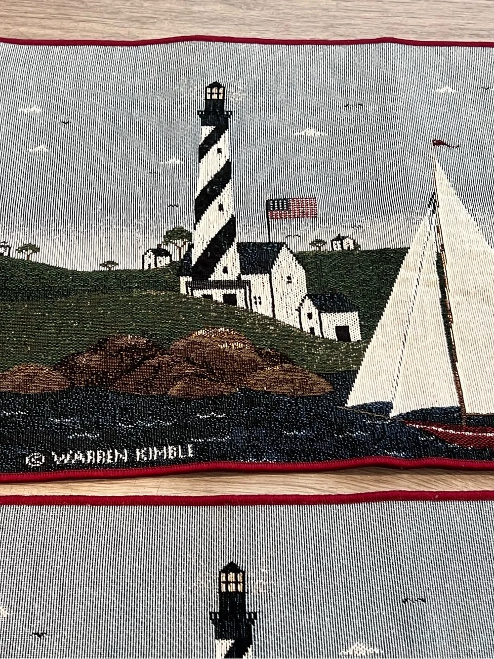 Warren Kimble Lighthouse Sailboat Tapestry Placemats Set of 2 Coastal